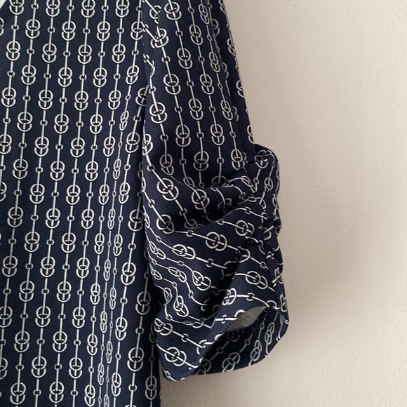 Ann Taylor Navy Office Career Top & Cinched Sleeves Size Extra Small XS NWOT - Picture 6 of 7